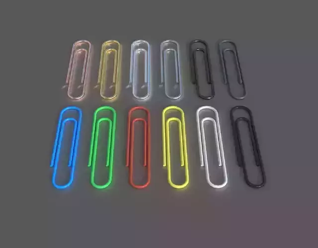 Paperclips PBR low poly game VR AR ready