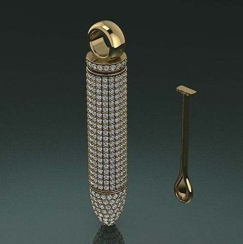 Bullet pendant with spoon N011479 3D print model