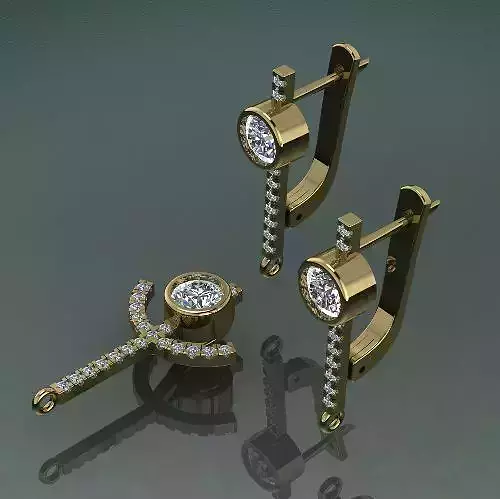 Set of earrings and pendant N011458