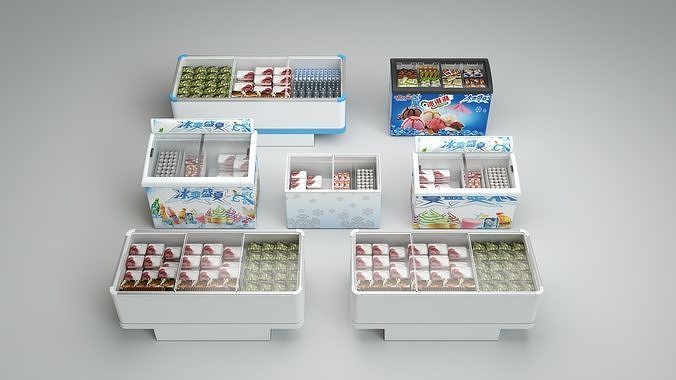 Freezer Refrigerator 3D model 2