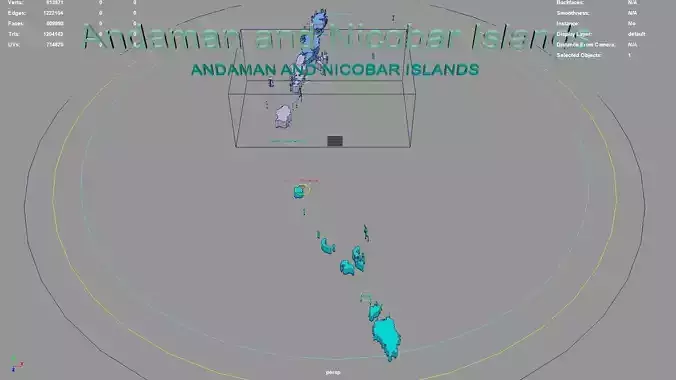 Andaman and Nicobar Islands India map region 3D model geography 3D model