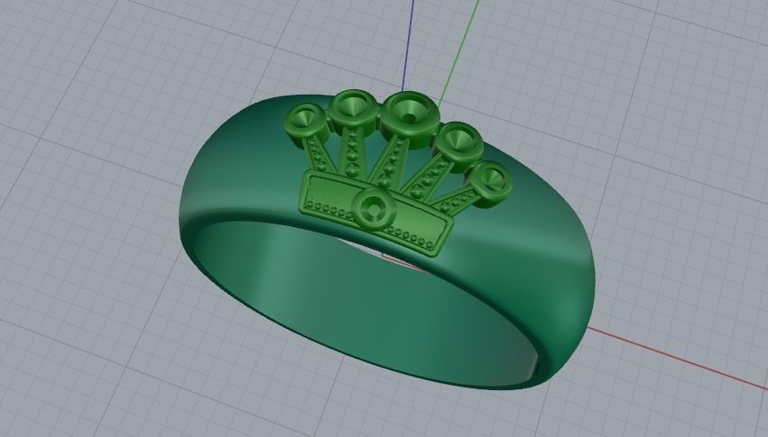 Ring crown N011434 3D print model_3