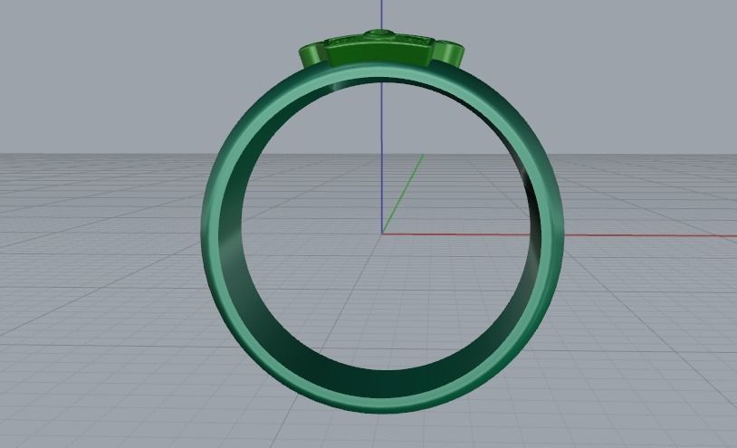 Ring crown N011434 3D print model_2