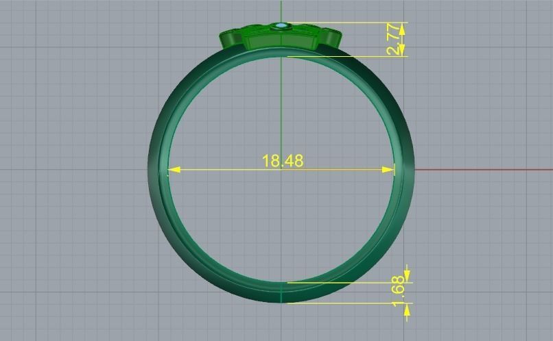 Ring crown N011434 3D print model_5