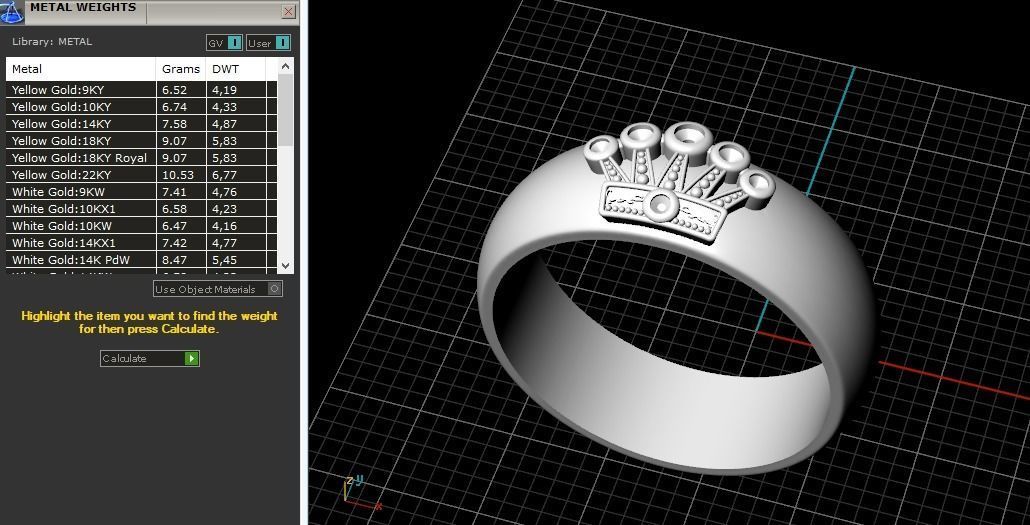 Ring crown N011434 3D print model_8
