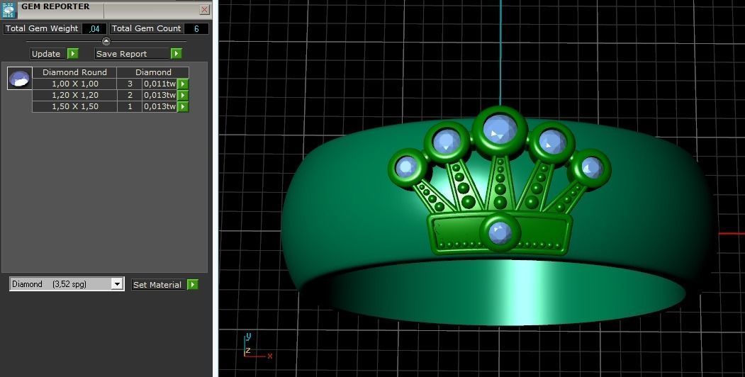 Ring crown N011434 3D print model_9
