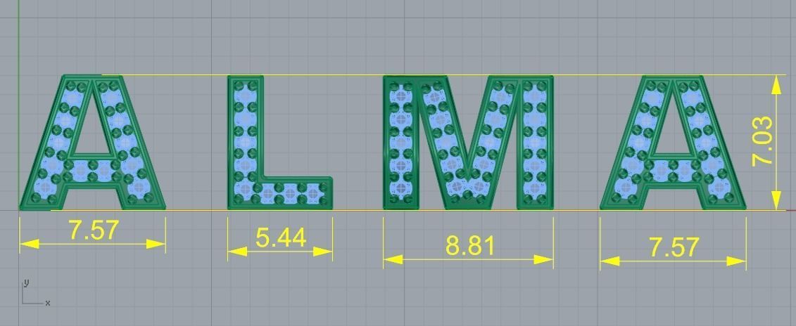 Letters A L M A N011433 3D print model_5