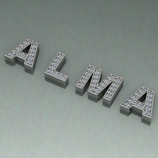 Letters A L M A N011433 3D print model_1