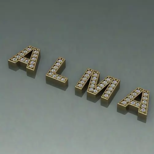 Letters A L M A N011433 3D print model_0