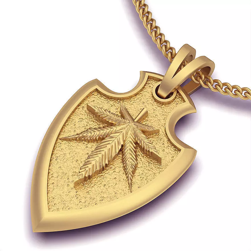 Marijuana pendant silver gold jewelry printable 3D model 3D print model