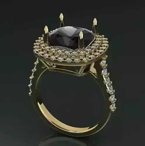 Cushion stone ring N011537