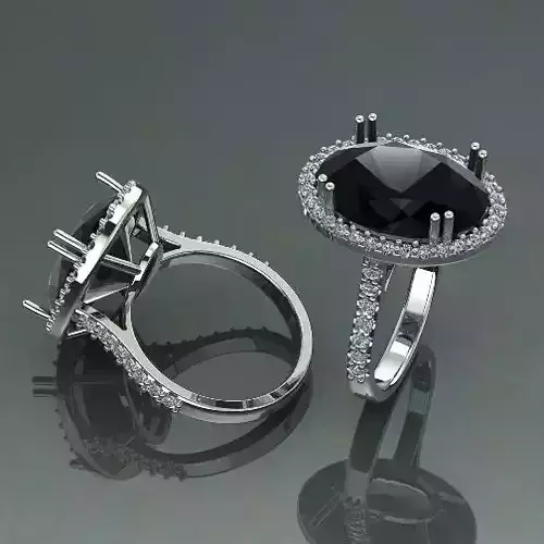 Ring with oval stone N011529