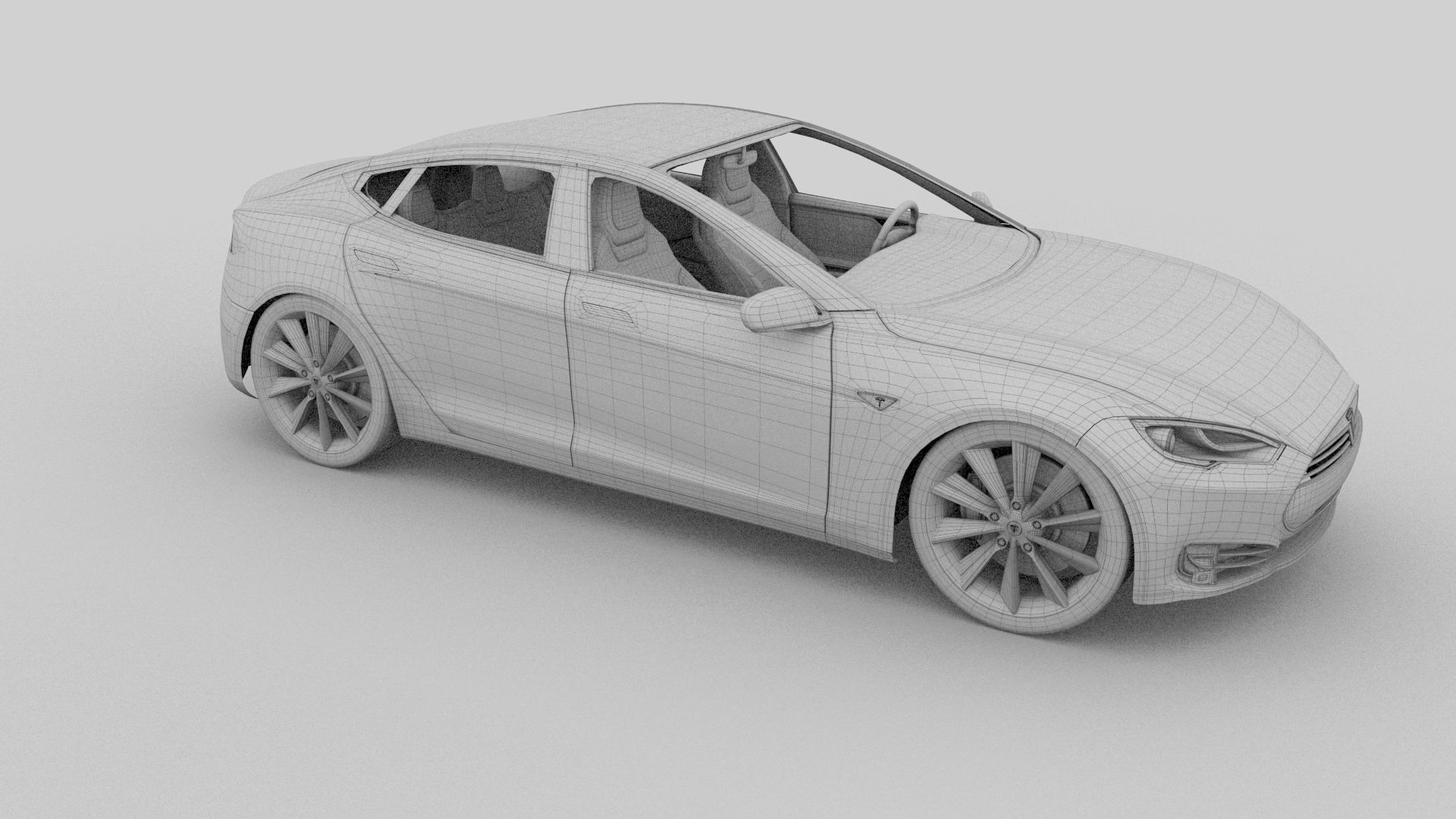 Tesla Model S with chassis-interior rev 3D model_30