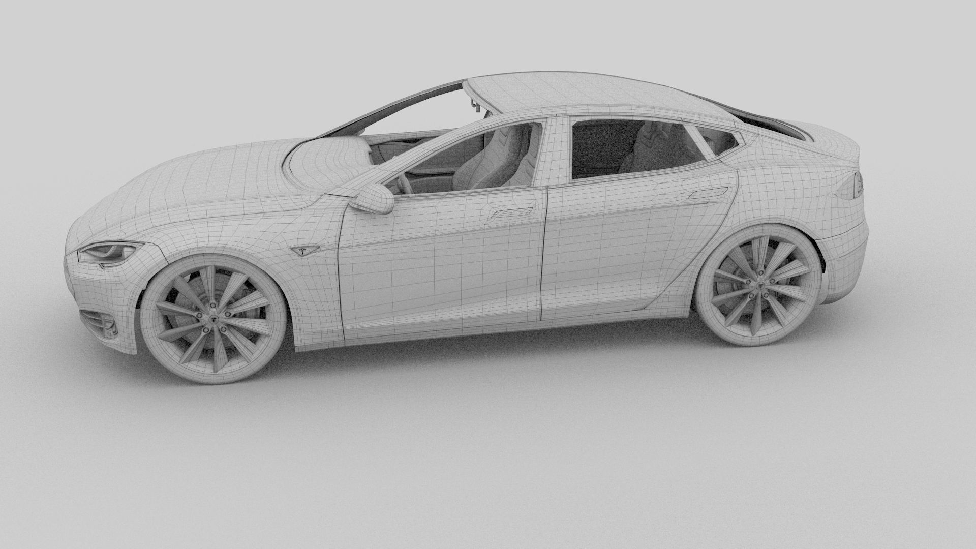 Tesla Model S with chassis-interior rev 3D model_65