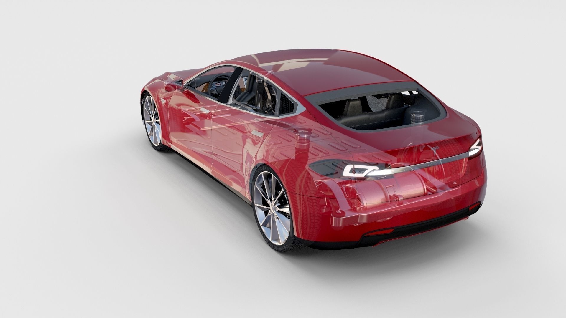 Tesla Model S with chassis-interior rev 3D model_29
