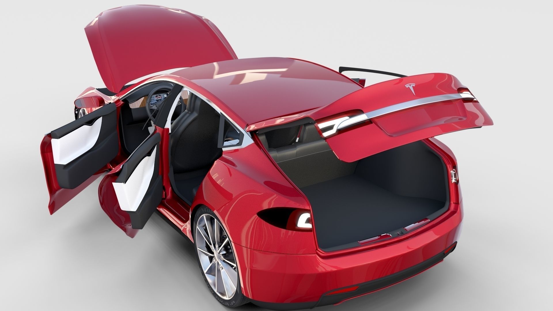 Tesla Model S with chassis-interior rev 3D model_38