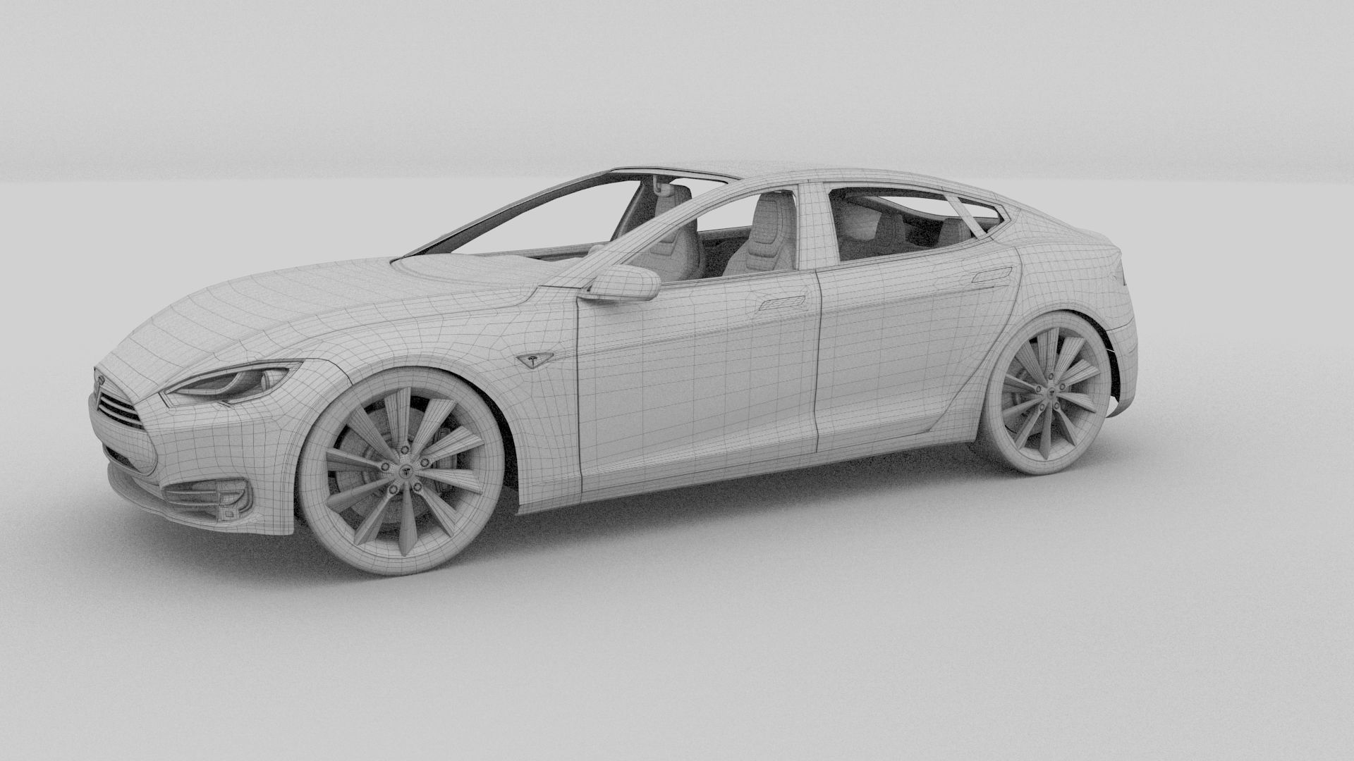 Tesla Model S with chassis-interior rev 3D model_36