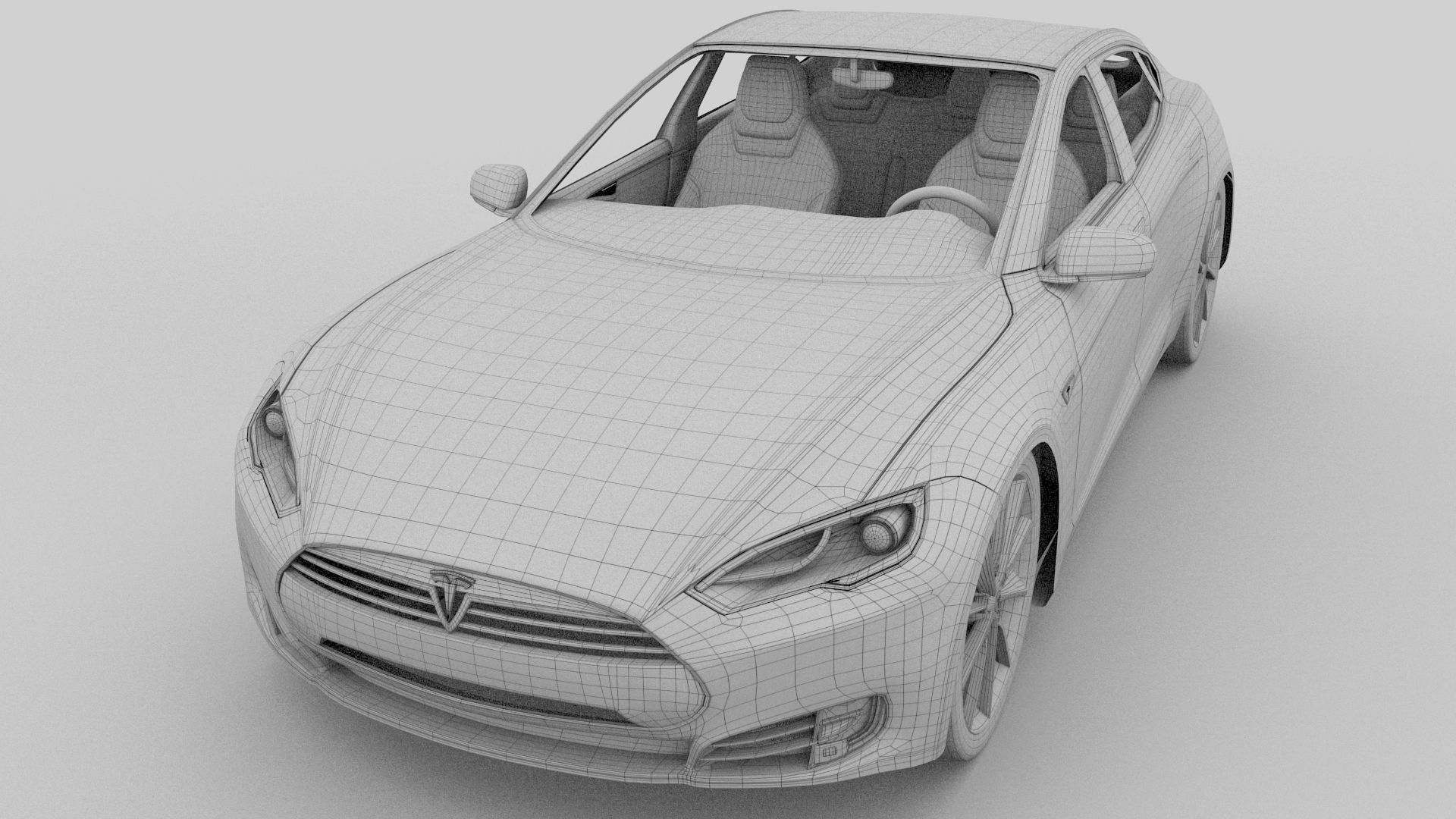 Tesla Model S with chassis-interior rev 3D model_57