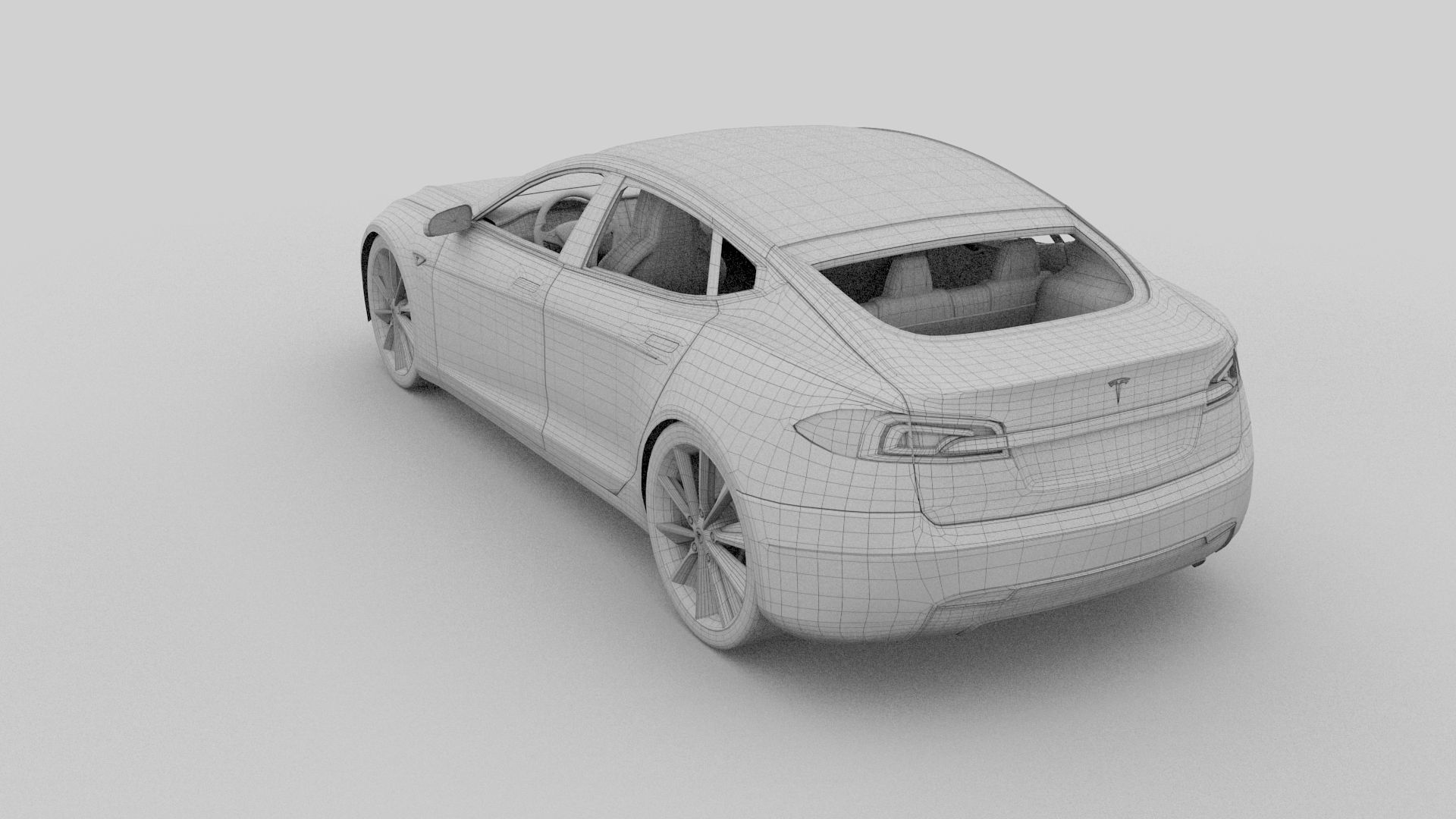 Tesla Model S with chassis-interior rev 3D model_55
