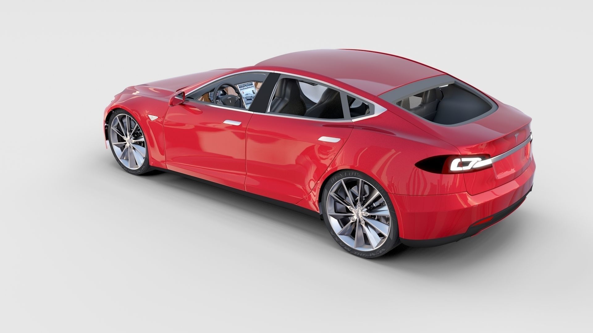 Tesla Model S with chassis-interior rev 3D model_32