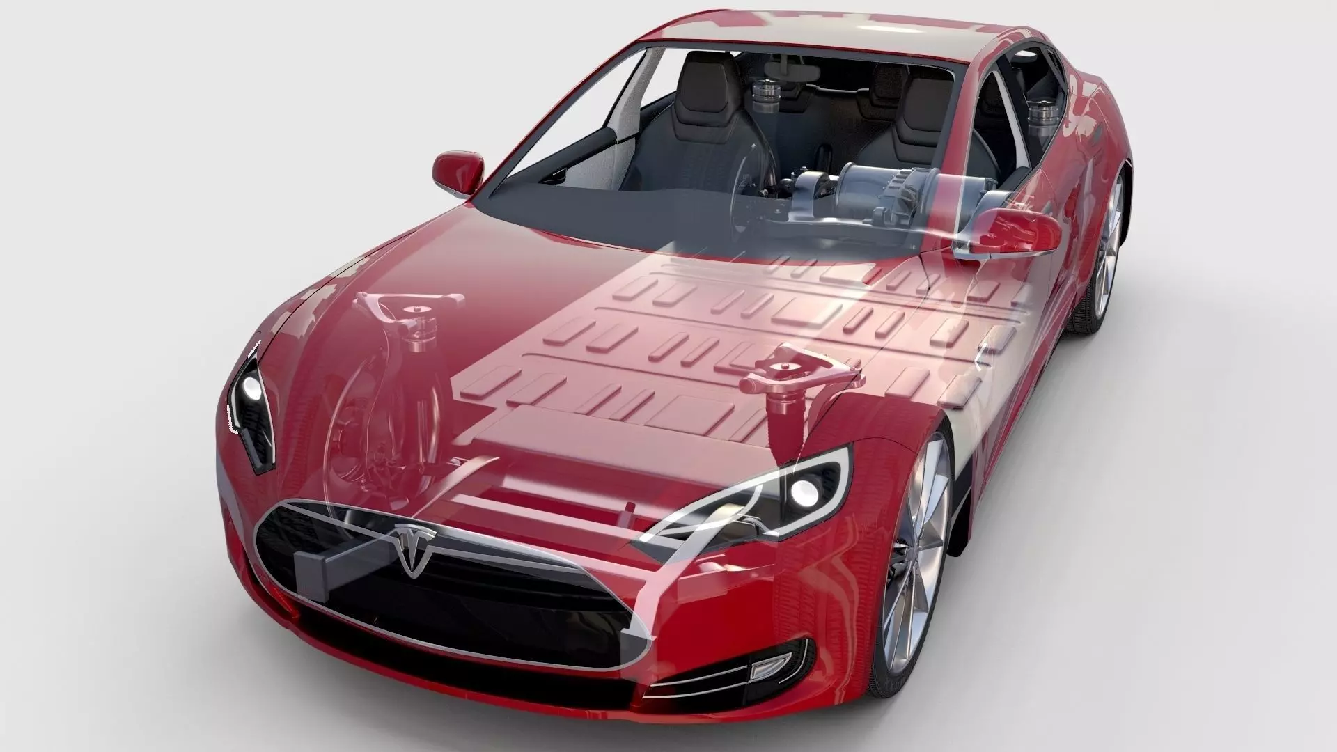 Tesla Model S with chassis-interior rev 3D model_0