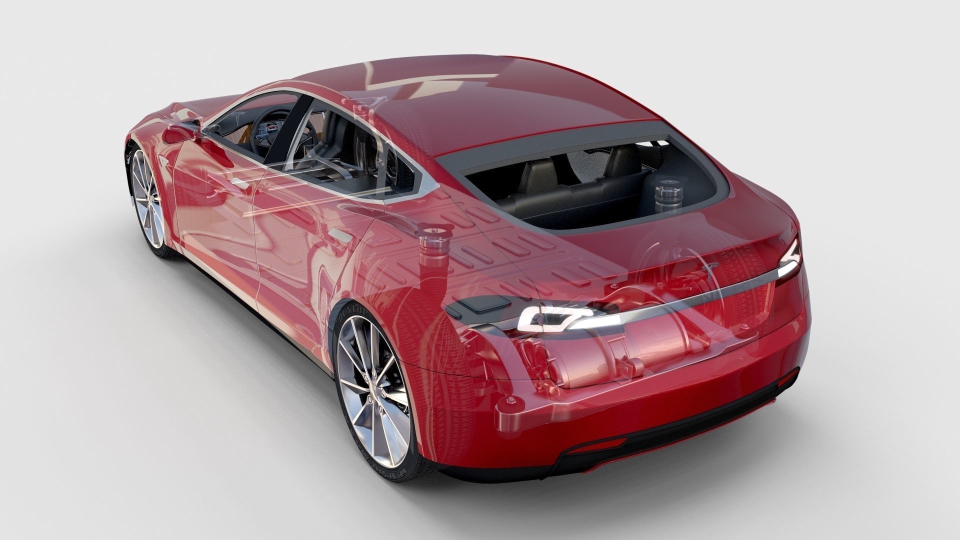 Tesla Model S with chassis-interior rev 3D model_46