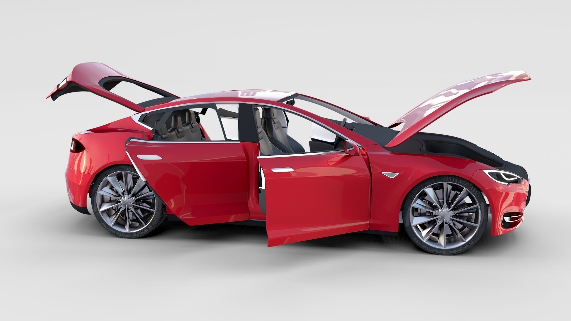 Tesla Model S with chassis-interior rev 3D model_87