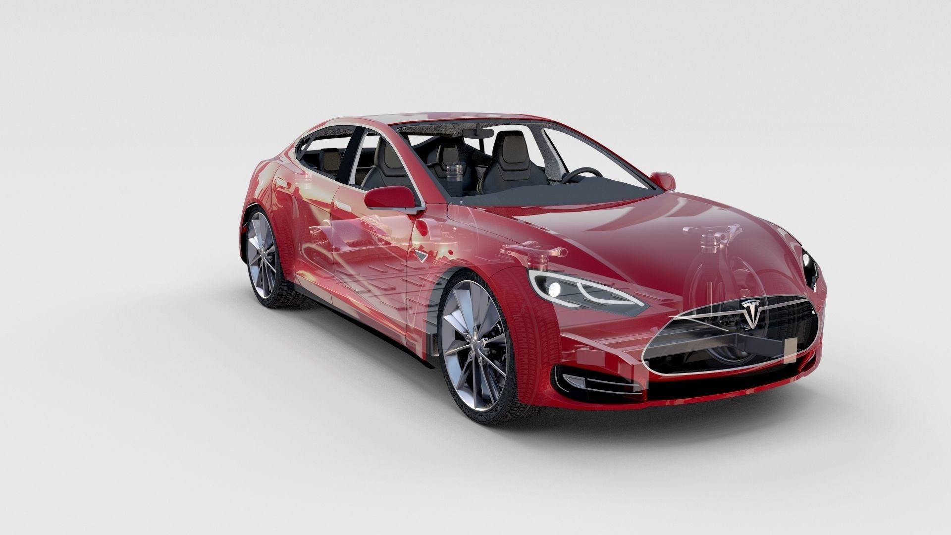 Tesla Model S with chassis-interior rev 3D model_59