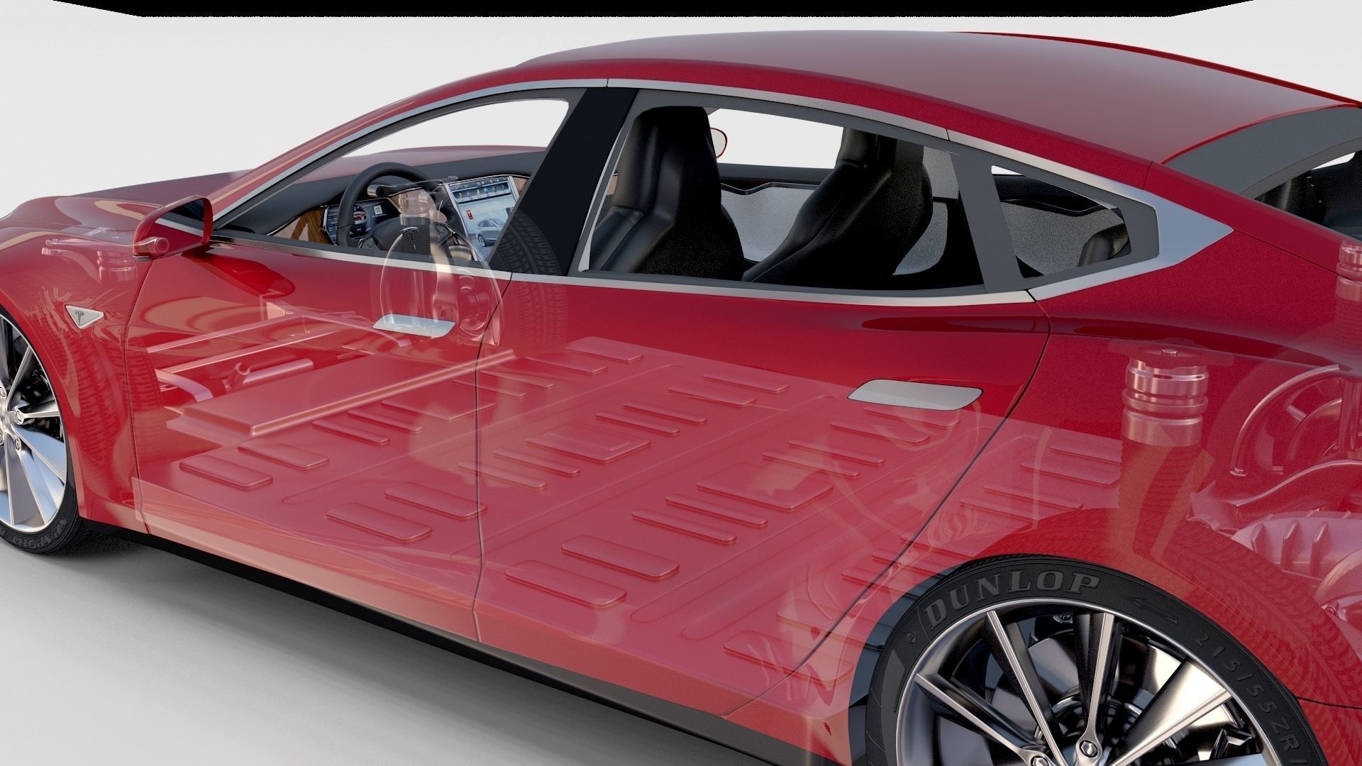 Tesla Model S with chassis-interior rev 3D model_58