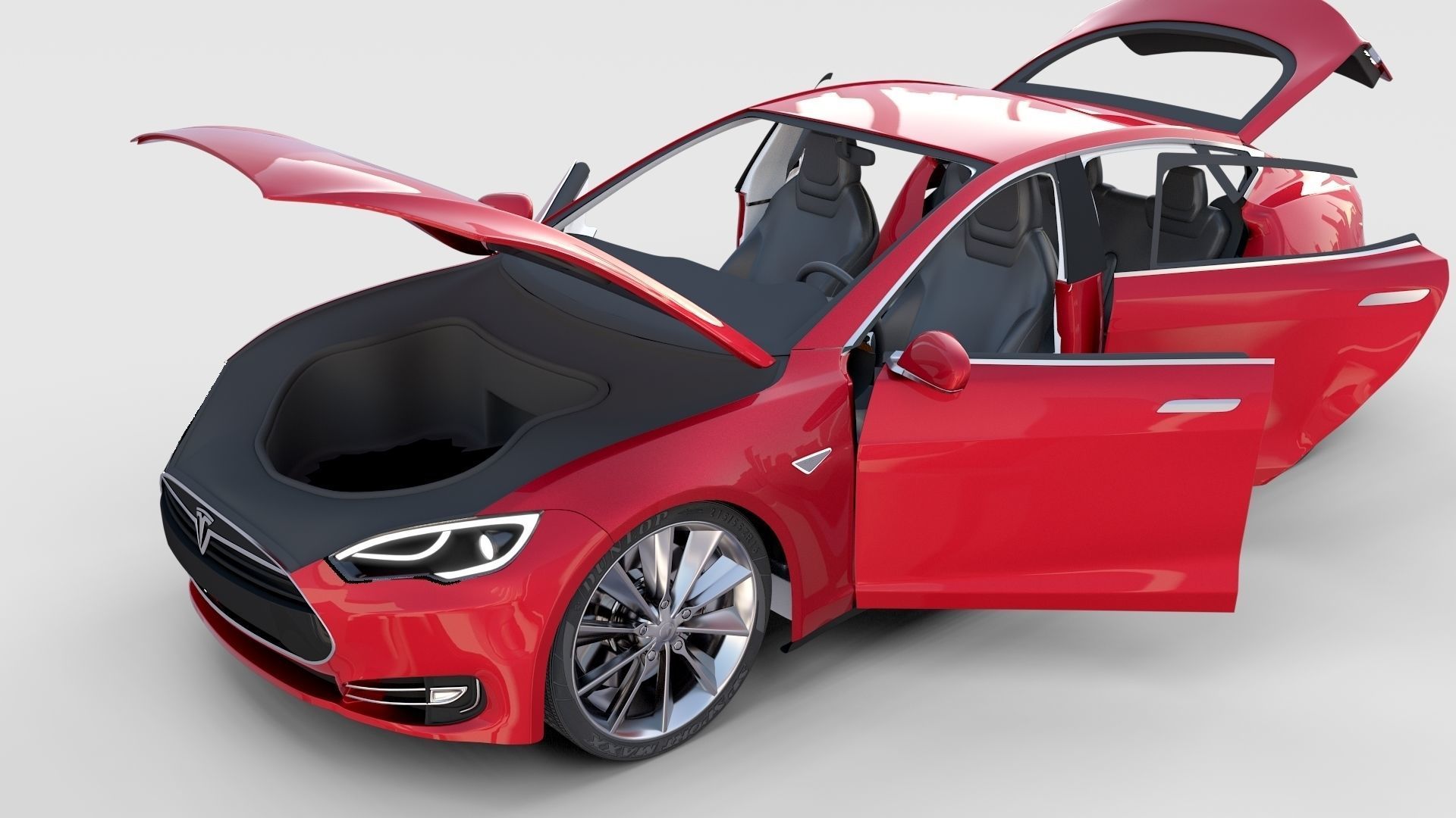 Tesla Model S with chassis-interior rev 3D model_47
