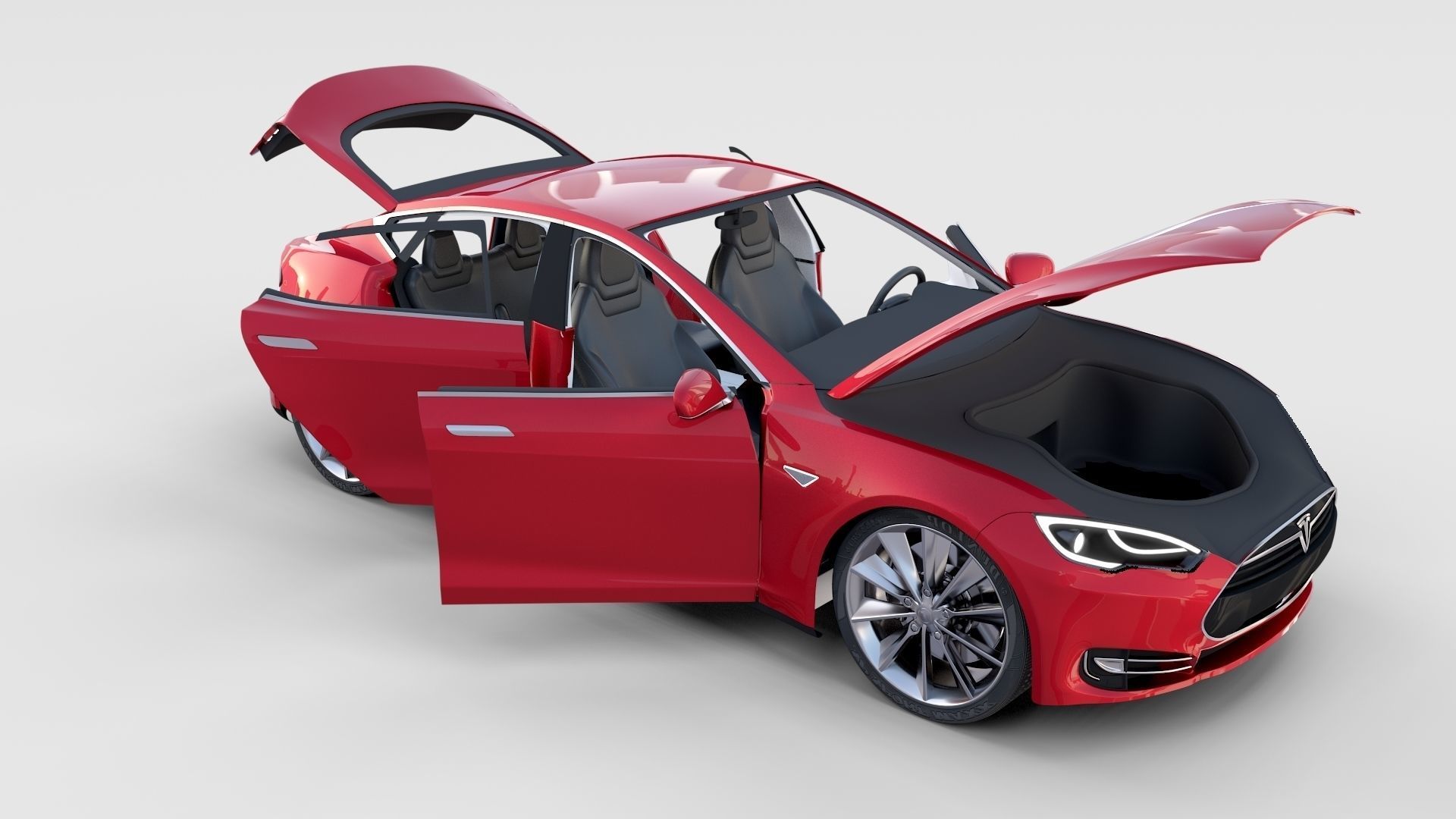 Tesla Model S with chassis-interior rev 3D model_80