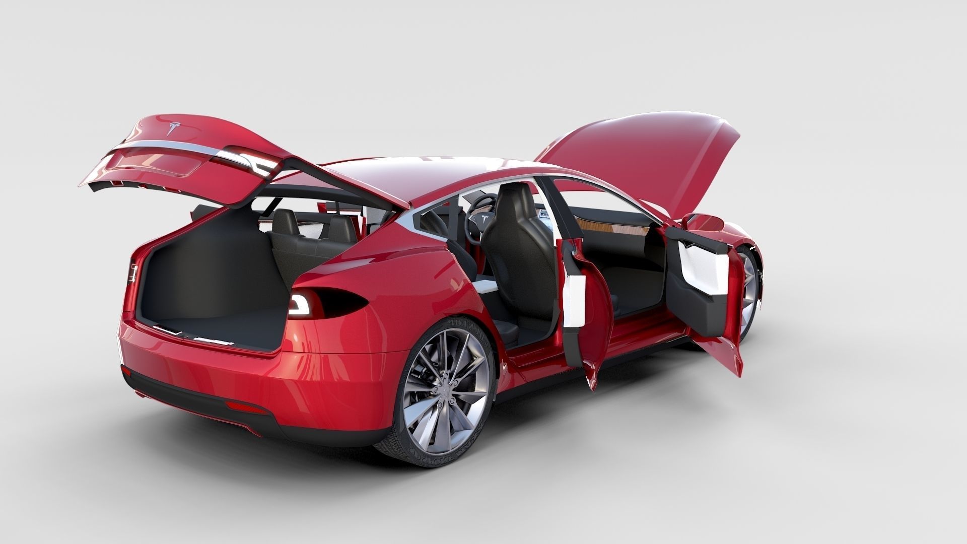 Tesla Model S with chassis-interior rev 3D model_15