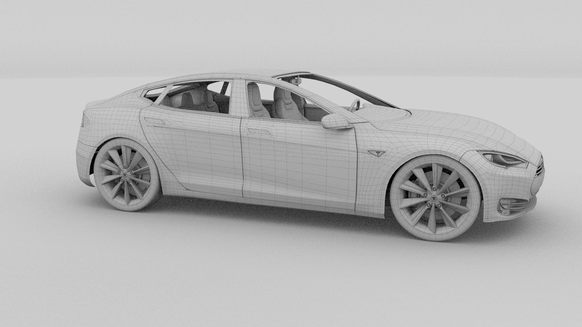 Tesla Model S with chassis-interior rev 3D model_84