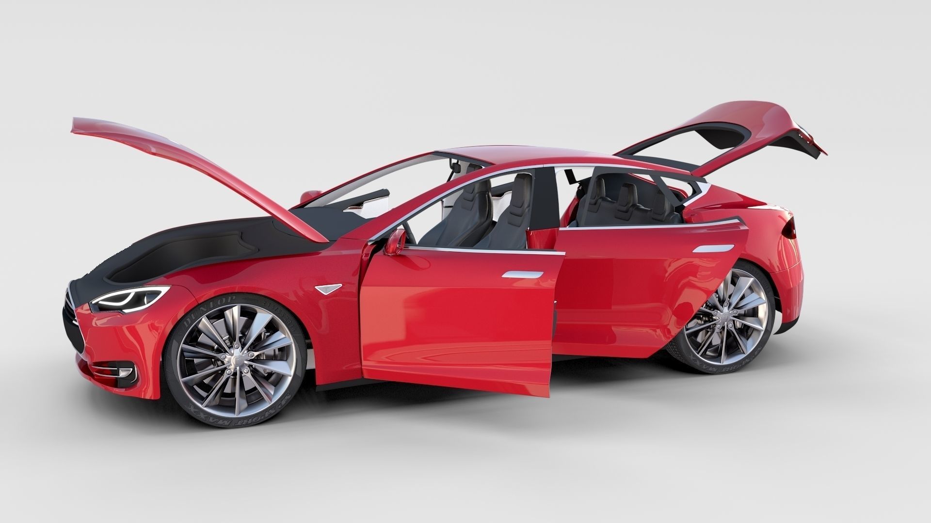 Tesla Model S with chassis-interior rev 3D model_33