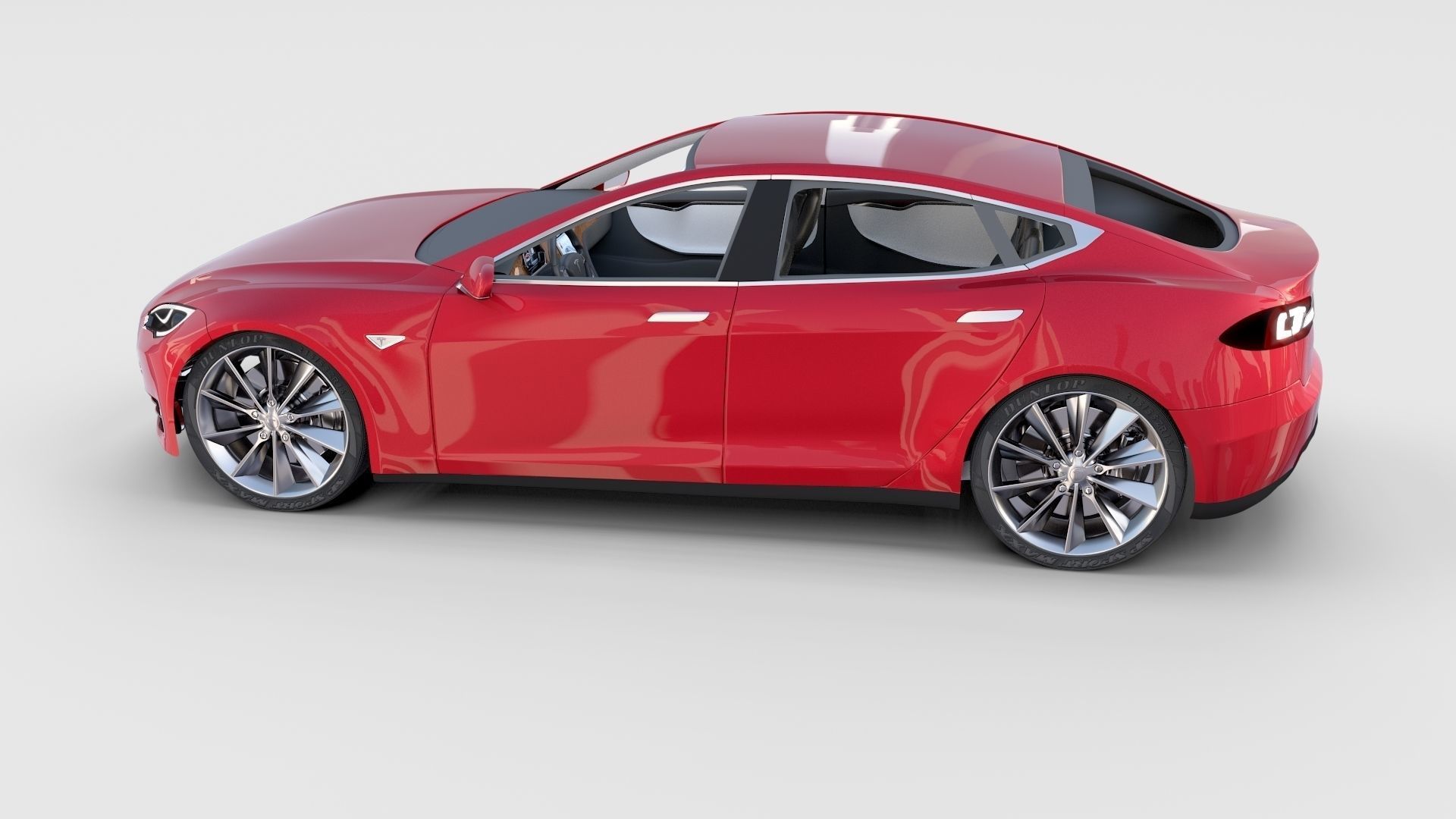 Tesla Model S with chassis-interior rev 3D model_66