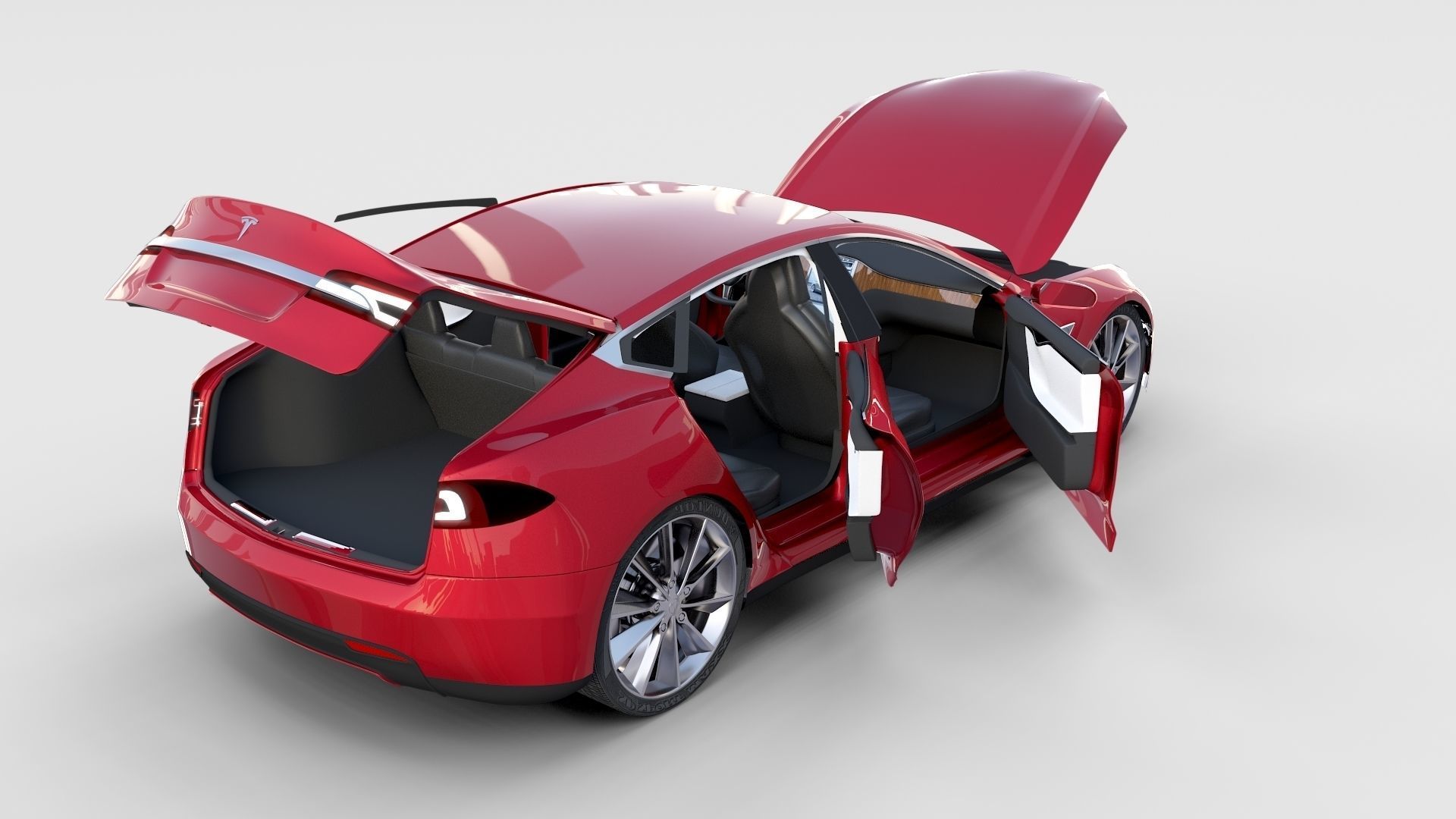 Tesla Model S with chassis-interior rev 3D model_54