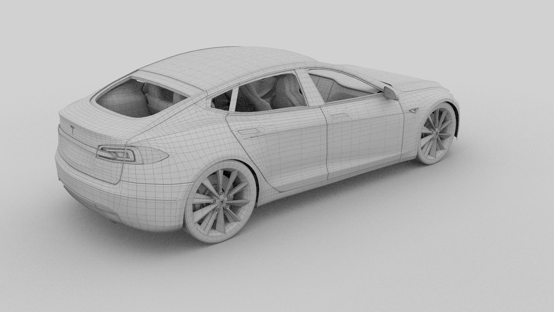 Tesla Model S with chassis-interior rev 3D model_43