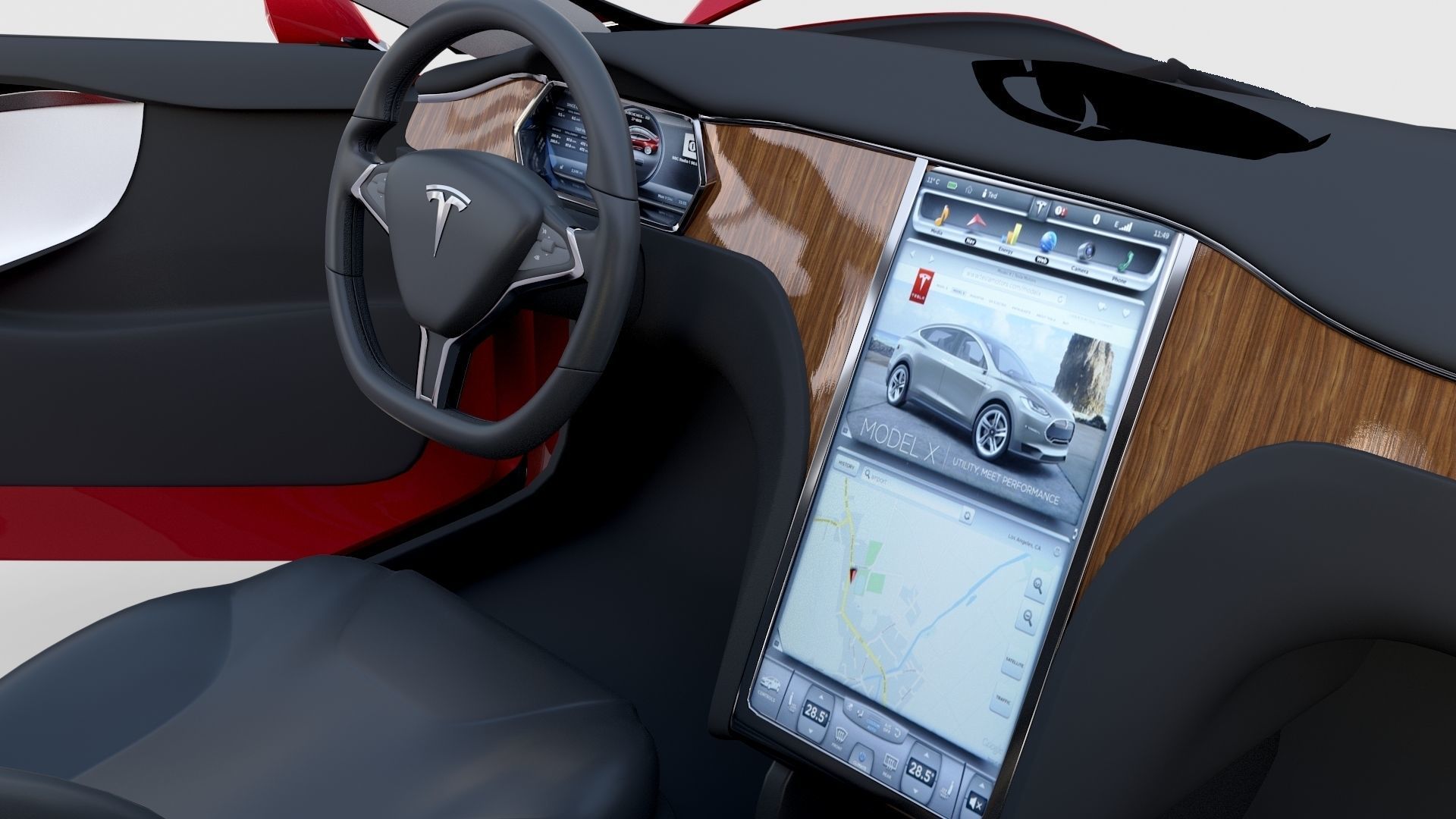 Tesla Model S with chassis-interior rev 3D model_40