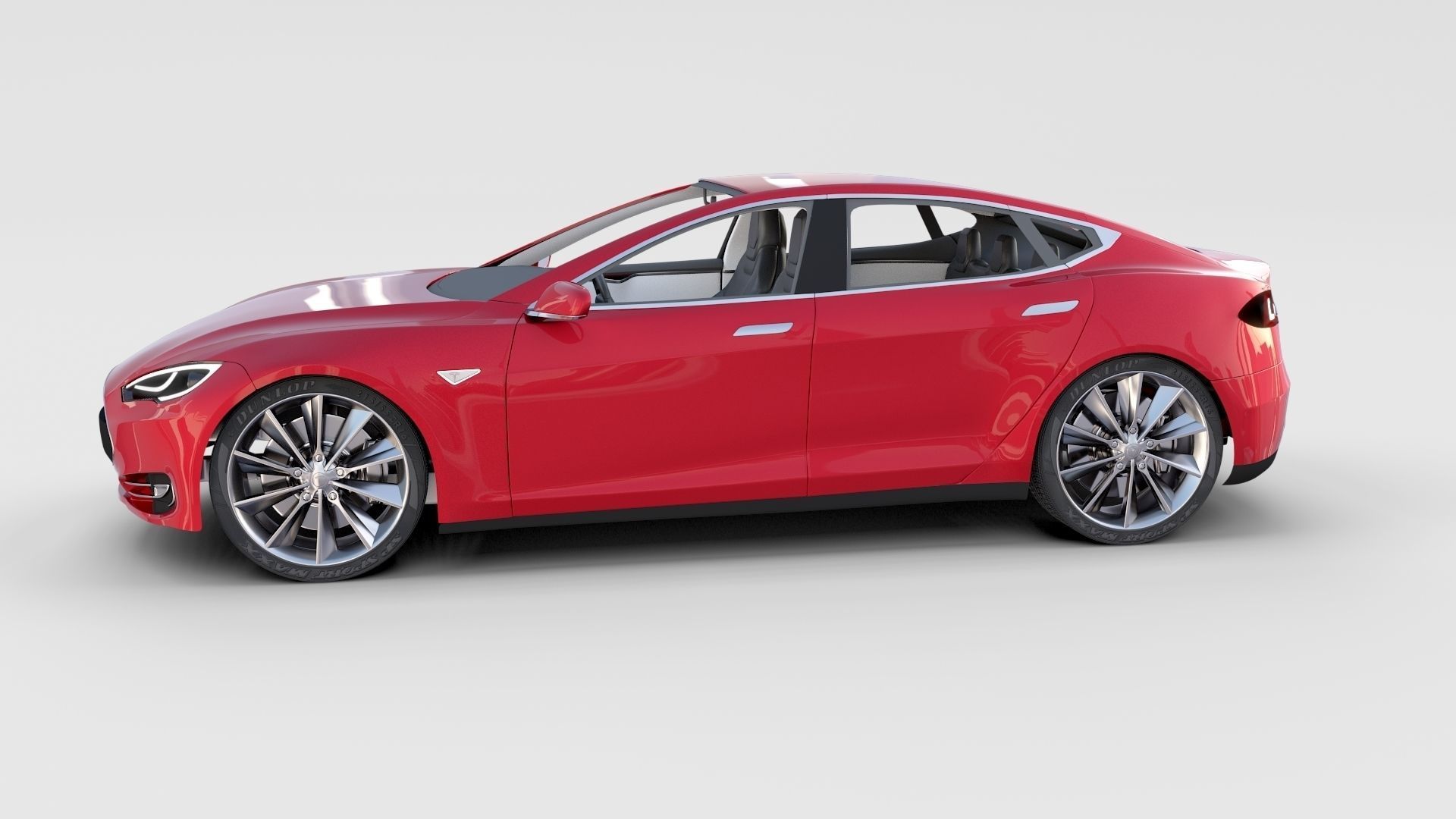 Tesla Model S with chassis-interior rev 3D model_3