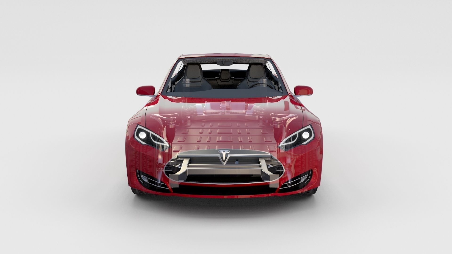 Tesla Model S with chassis-interior rev 3D model_64