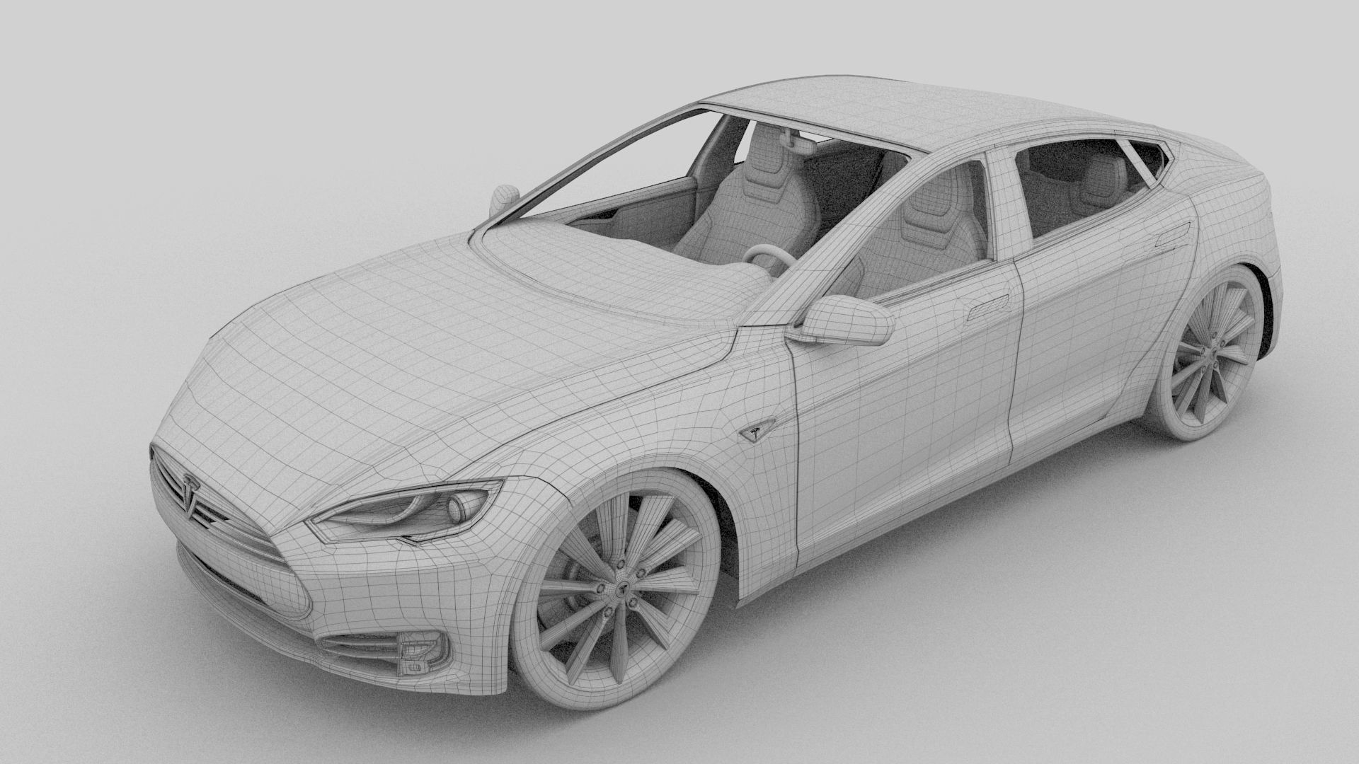 Tesla Model S with chassis-interior rev 3D model_37