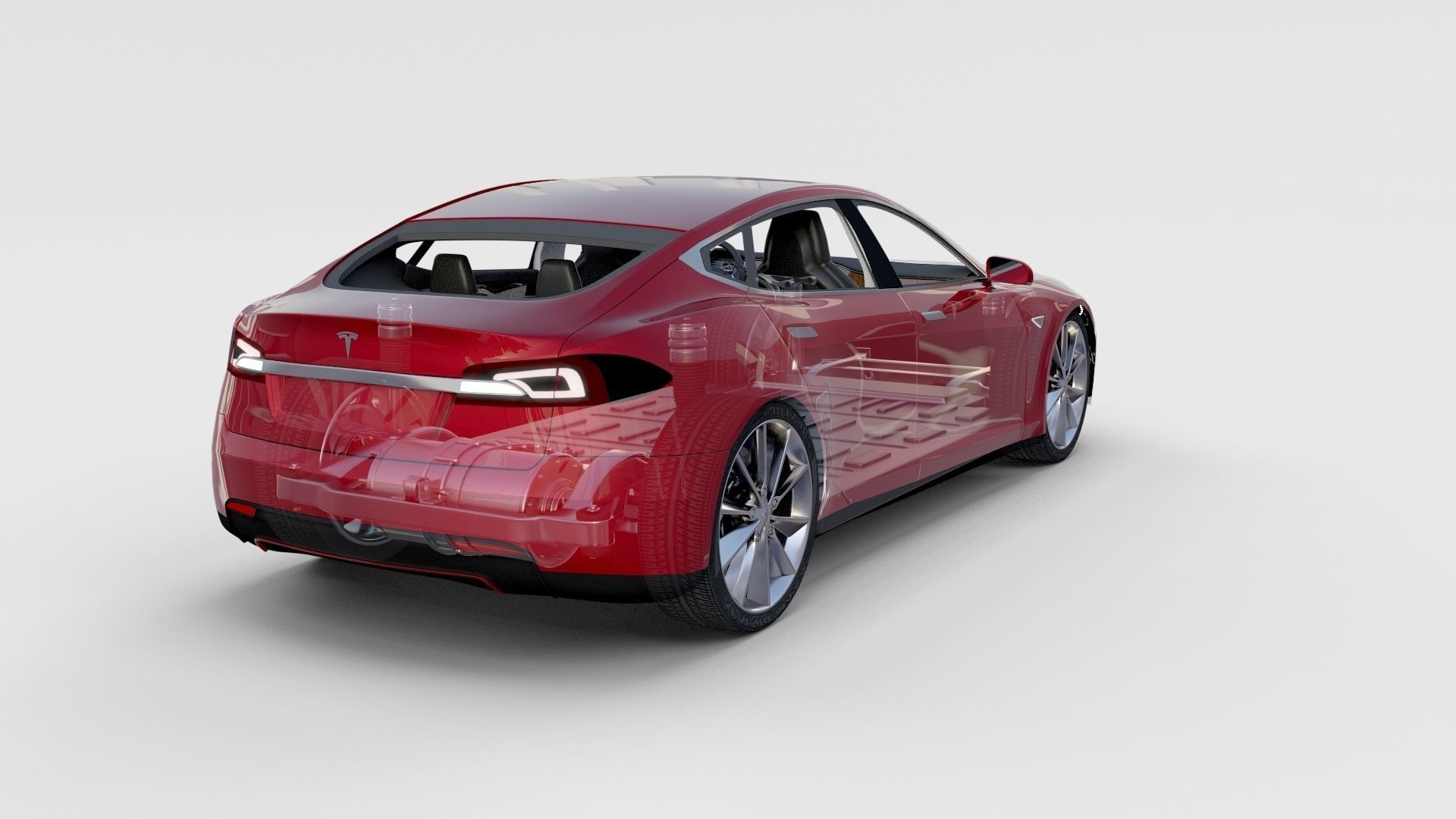 Tesla Model S with chassis-interior rev 3D model_19