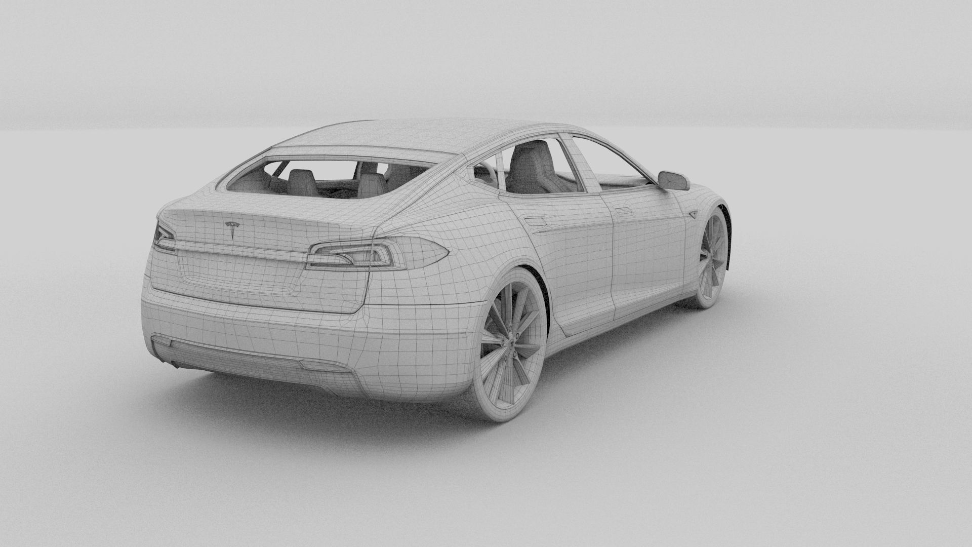 Tesla Model S with chassis-interior rev 3D model_75