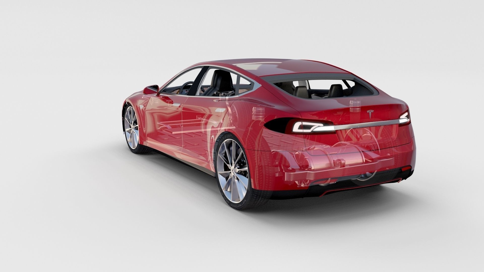 Tesla Model S with chassis-interior rev 3D model_67