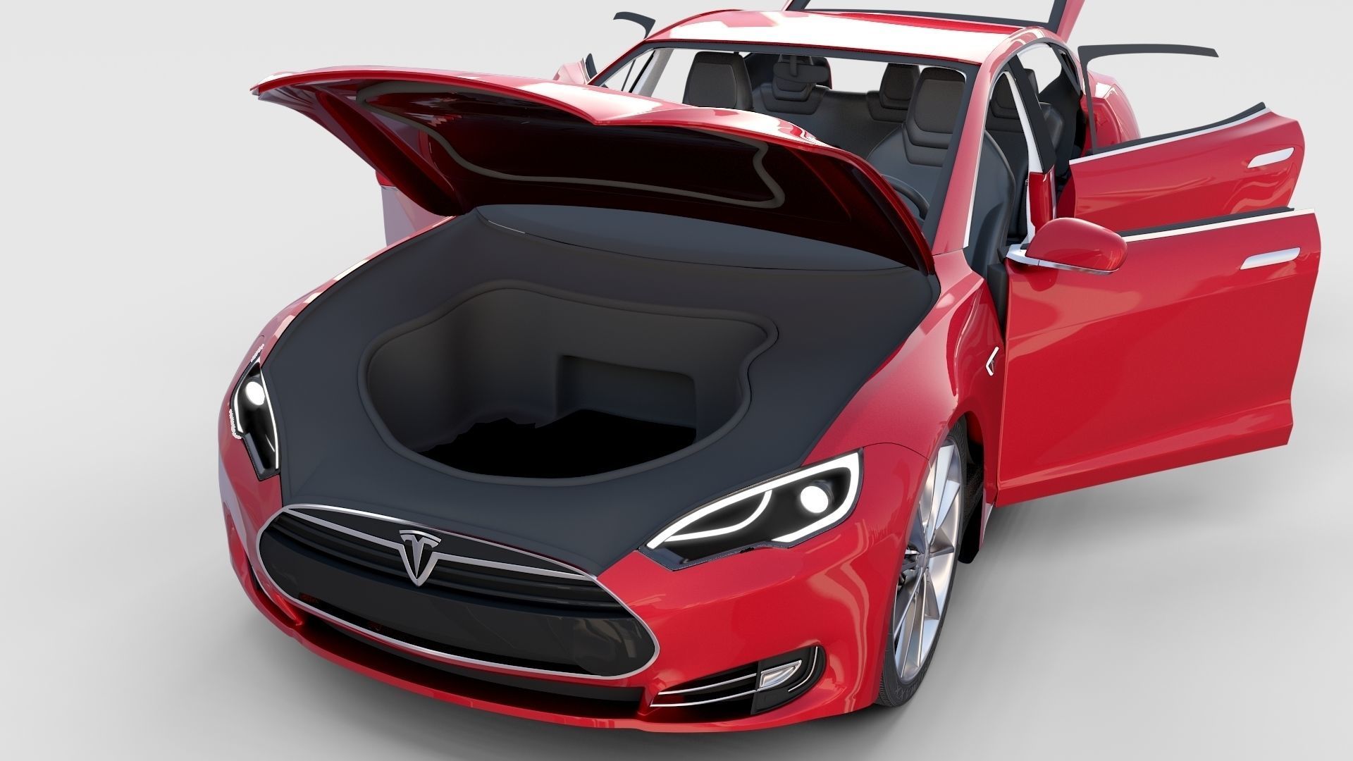 Tesla Model S with chassis-interior rev 3D model_61