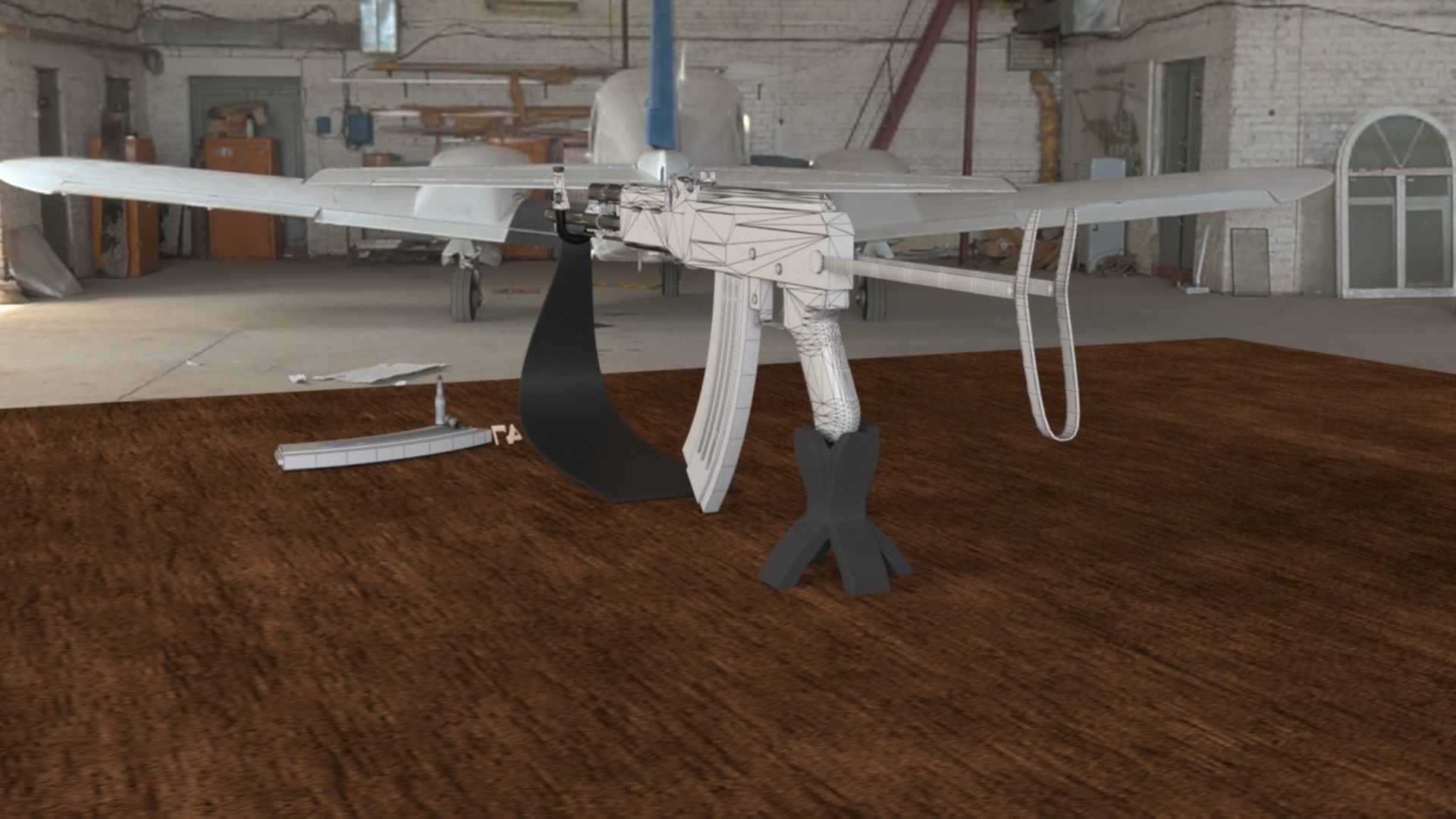 Russian AKS 47 Assault Rifle 3D Model Low-poly 3D model_21