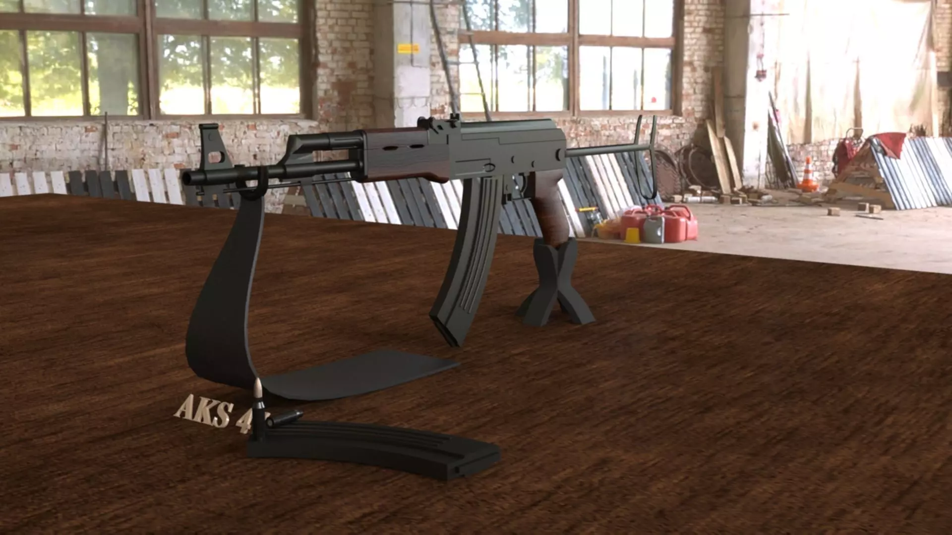 Russian AKS 47 Assault Rifle 3D Model Low-poly 3D model_0