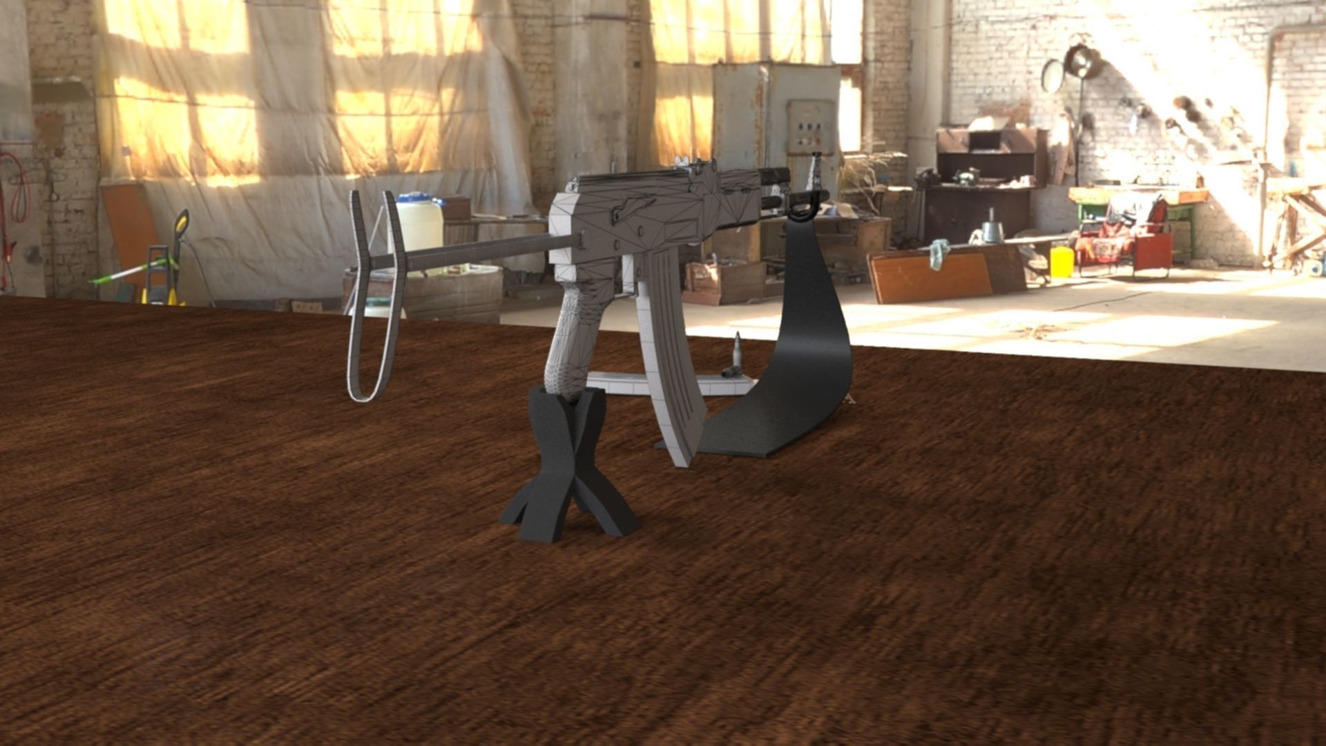 Russian AKS 47 Assault Rifle 3D Model Low-poly 3D model_20