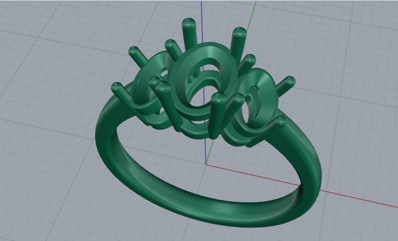 Soliter ring N011512 3D print model_2