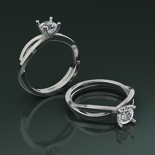 Soliter ring N011498 3D print model_1